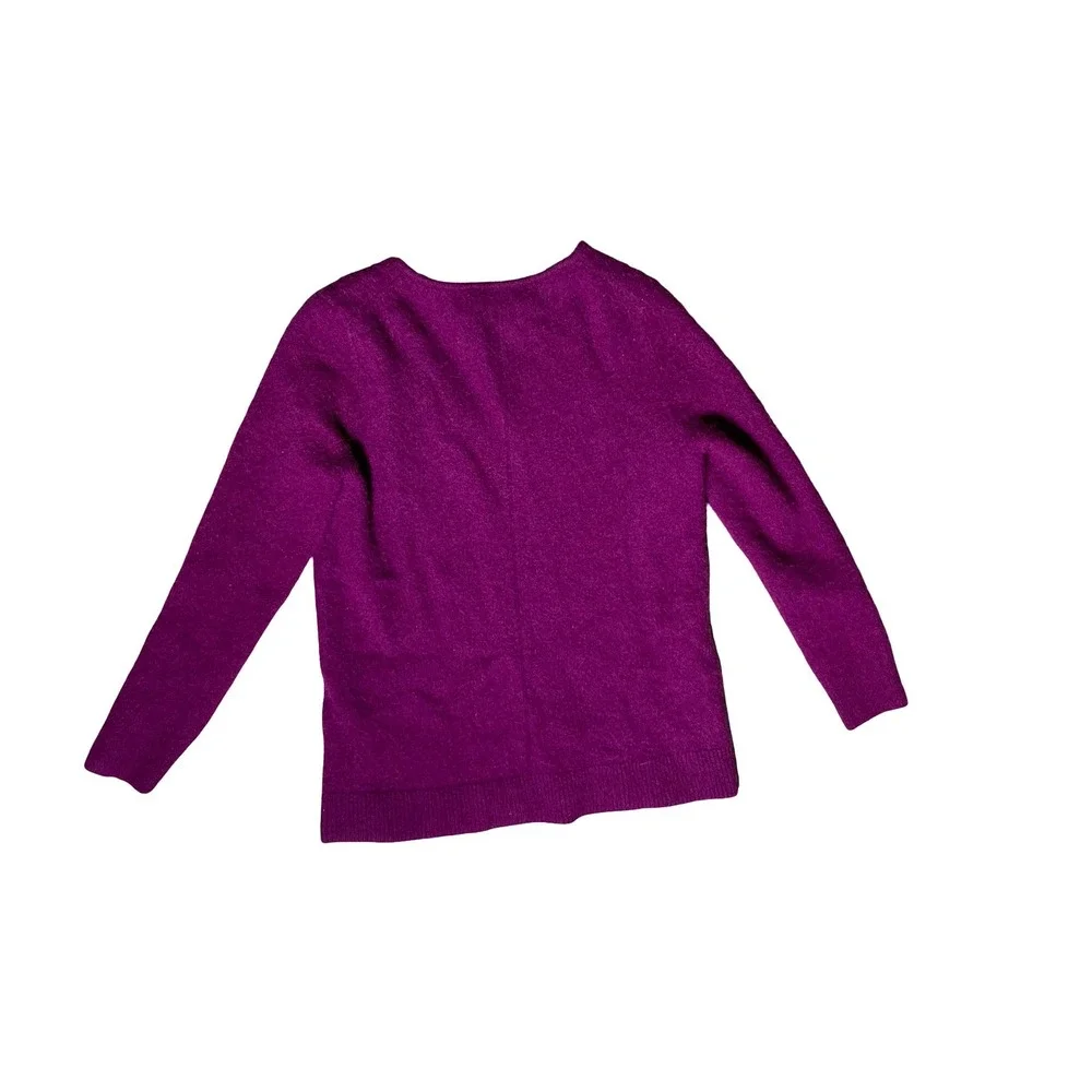 100% Cashmere Womens Purple V Neck Sweater Hawthorn  Size Medium - Picture 2 of 8